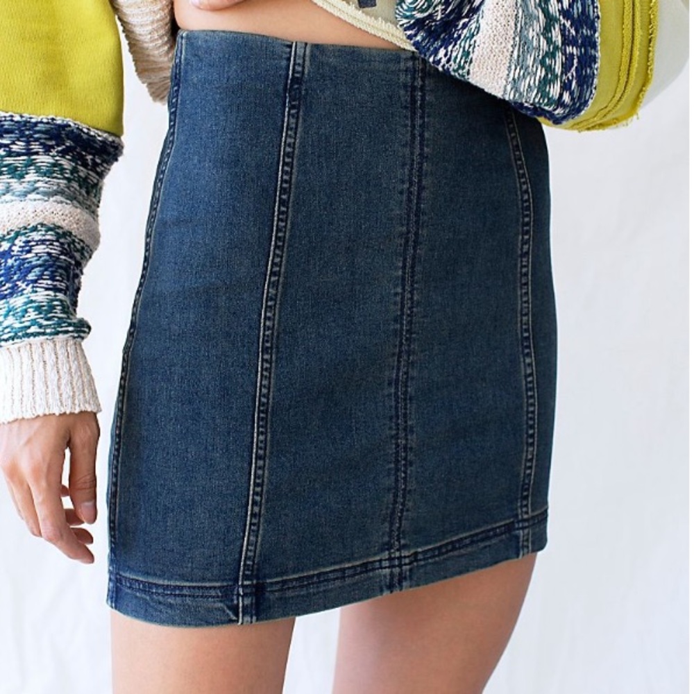 Free People Denim Skirt with tie front